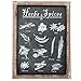 Barnyard Designs Vintage Herb and Spices Botanical Wood Framed Chalkboard Wall Art Plaque, Primitive Country Farmhouse Kitchen Home Decor Sign, 16” x 12”