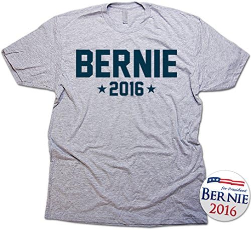 Bernie Sanders 2016 Men's T-Shirt &amp; Bernie Election Sticker. Large