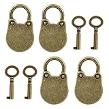 Luomorgo 4 Pcs Antique Bronze Padlock, Vintage