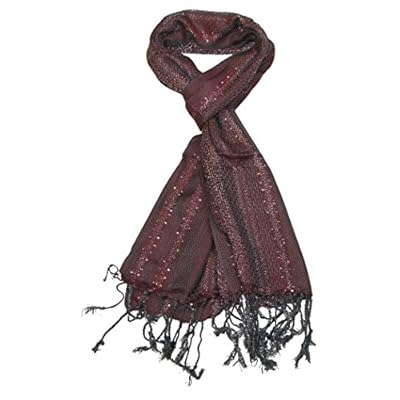 Womens Scarf Red and Grey - Glittering stylish party winter scarfs for ladies Womens Scarf Red and Grey - Glittering stylish party winter scarfs for ladies