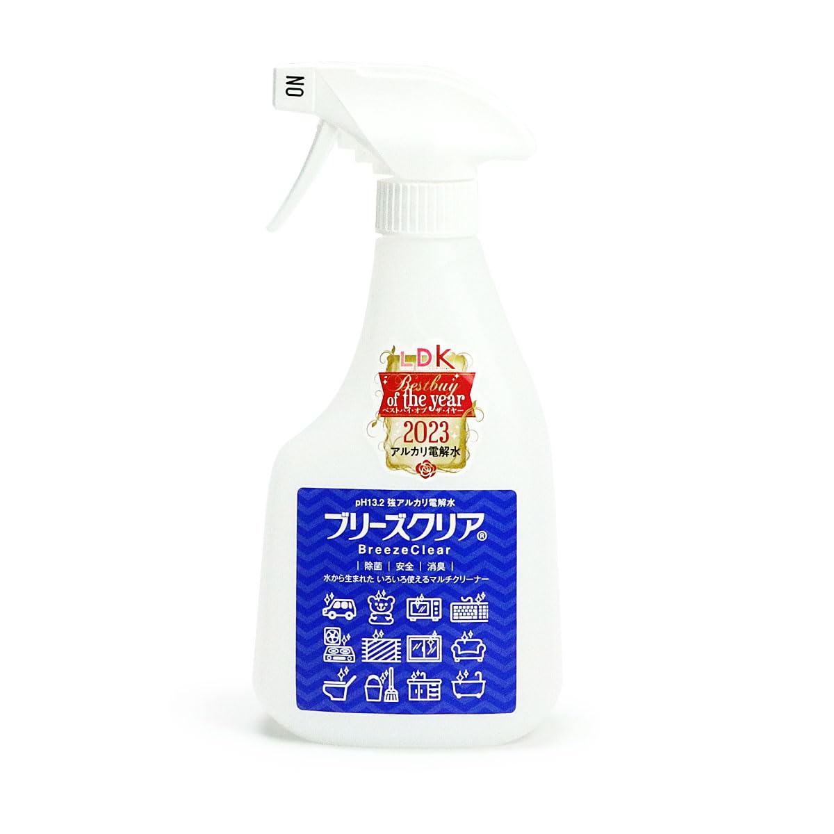 強アルカリ電解水 ブリーズクリア 最高濃度pH13.2以上 本体（スプレー）500ml マルチクリーナー 油汚れ アルカリ電解水クリーナー商品画像