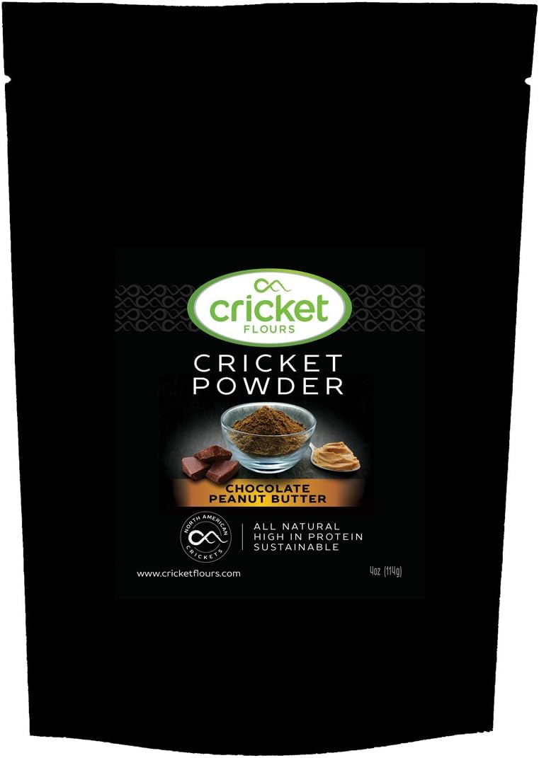 Cricket Protein Powder: Chocolate Peanut Butter 114gram from Cricket Flours (North American Crickets & Made in Portland, Oregon) Made from Roasted Crickets for Shakes/Smoothies, the Gym, etc.