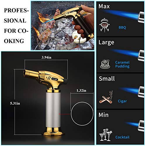 image for LLOP Blow Torch,Flame Adjustable Butane Refillable Culinary Torchs Lig