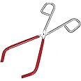 Labvida Labs Beaker Tongs, Red Rubber Coated Ends, Nickel Plated 1/4" Steel, for 50mL - 2000mL Capacity Beaker, Durable Beaker Clip Pliers Tool Used in Laboratories and Household, LVAF001