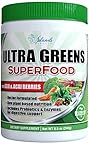 Ultra Greens SuperFood - Complete Raw Whole Green Food Nutrition includes Amazing Powerful Antioxidants, Minerals, Barley Grass, Vitamins with Goji and Acai Berry Flavor 30 Servings