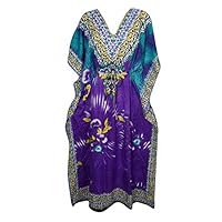 Womens Maxi Caftan Kaftan Cover Up Beach Dress Holiday Resort Wear One Size