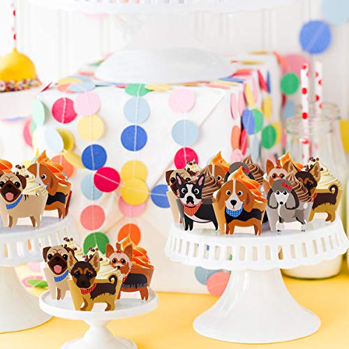 Dog Cupcake Wrappers Toppers Puppy Shaped Baby Shower Pet Birthday Party Supplies Animal Cake Decoration 48 Pcs