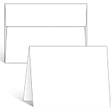 Ohuhu Blank White Cards and Envelopes 50 Pack, 5 x 7 Heavyweight Folded Cardstock and A7 Envelopes for DIY Greeting Cards, We