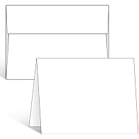 Blank White Cards and Envelopes 50 Pack, Ohuhu 5 x 7 Heavyweight Folded Cardstock and A7 Envelopes for DIY Greeting Cards, We