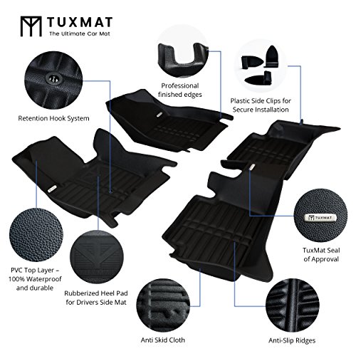 TuxMat Custom Car Floor Mats for Chevrolet Colorado Crew Cab 20152021