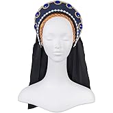 Willyacos Tudor French Hood Anne Boleyn Costume Headpiece Elizabethan Headwear Renaissance Tudor Hat Headdress Headband