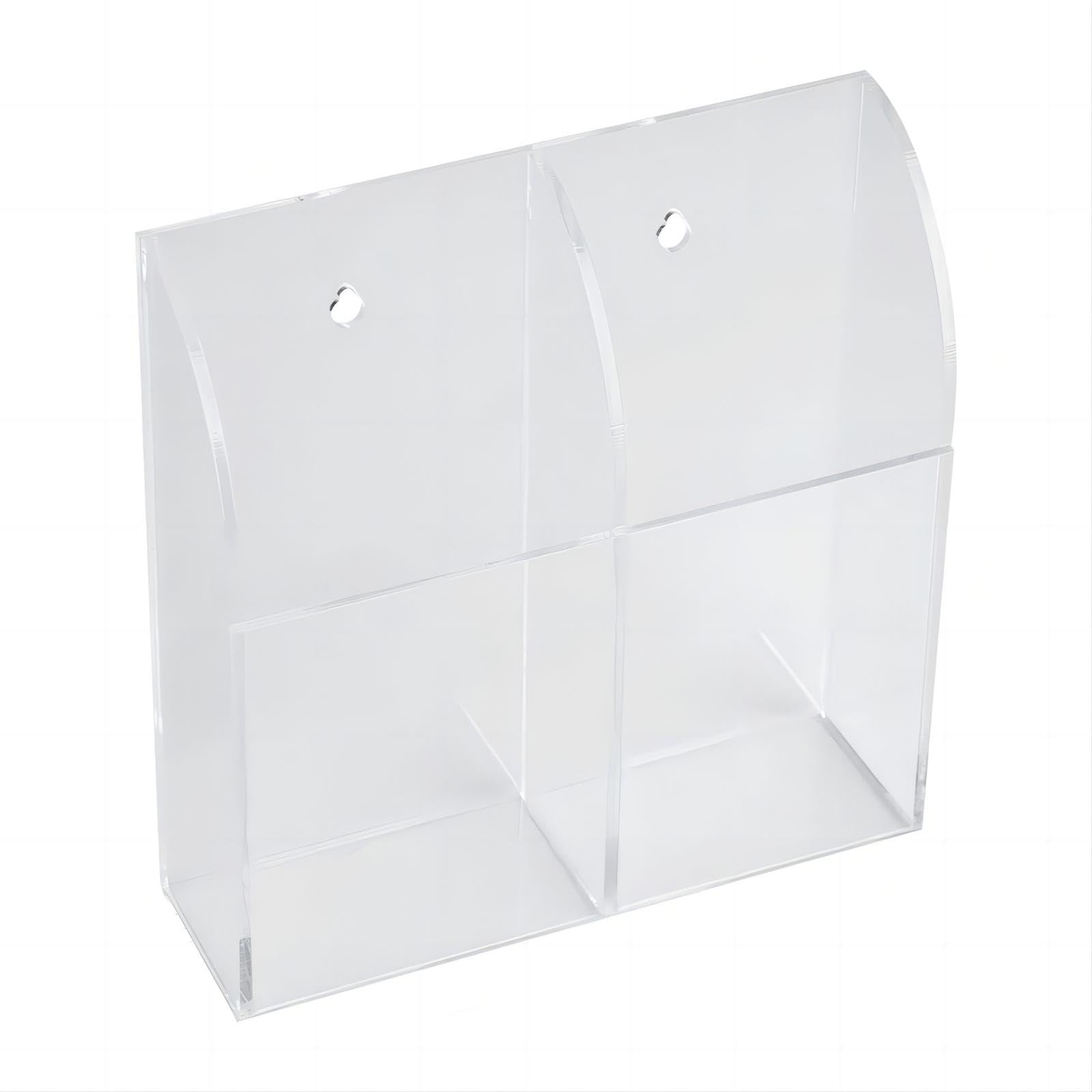 VIFER Remote Control Holder Acrylic Wall Mounted Remote Control Storage Box Organizer Case for Air Conditioner Mobile Phone TV Box (2 Grids)