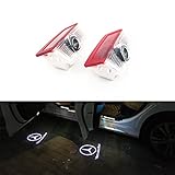 BAILONGJU 2pcs LED Car door courtesy laser projector Logo Ghost Shadow Light compatible with Mercedes Benz E A B C ML Class w212 w166 w176