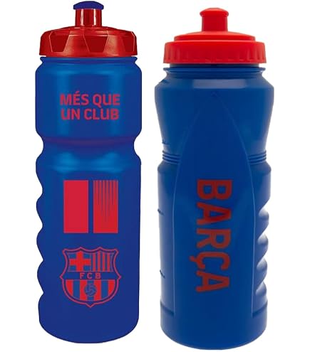 FC Barcelone Bouteille En Aluminium 750 Ml – Bleu, Avec Paille Pliante – Collection Officielle