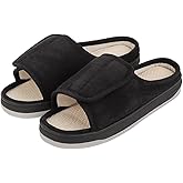 Women Wide Flat Slippers Seniors Open Toe Shoes for Swollen Feet Midden-Aged Men Non-Slip Home Slippers Grandma Outdoor Shoes