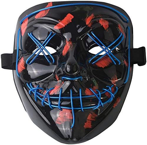 Halloween Mask LED Light up Purge Mask for Festival Cosplay Halloween Costume