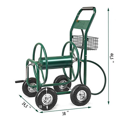 Giantex Garden Hose Reel Cart 4Wheel Lawn Watering Outdoor Heavy Duty