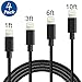 Phone Cable 4 Pack 1FT 3FT 6FT 10FT Durable USB Cable Nylon Braided Fast Charge and Data Sync Cord Compatible iPhone X/8/8Plus/7/7 Plus/6s/6s Plus/6/6 Plus/5/5S/5C/SE/iPad and iPod