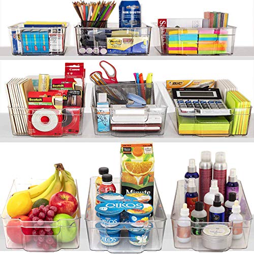 JinaMart X-Large Fridge & Refrigrator Organizer Storage Bins | Freezer, Office, Bathroom, Pantry Organizer Bin | BPA Free Clear Stackable Plastic Storage Bins Rack with Handles | 4 Packs - Thumbnail 7