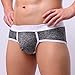 Goddessvan Men's Sexy Triangle Briefs Middle Waist Contour Bulge Pouch Underwear (XL, Gray)