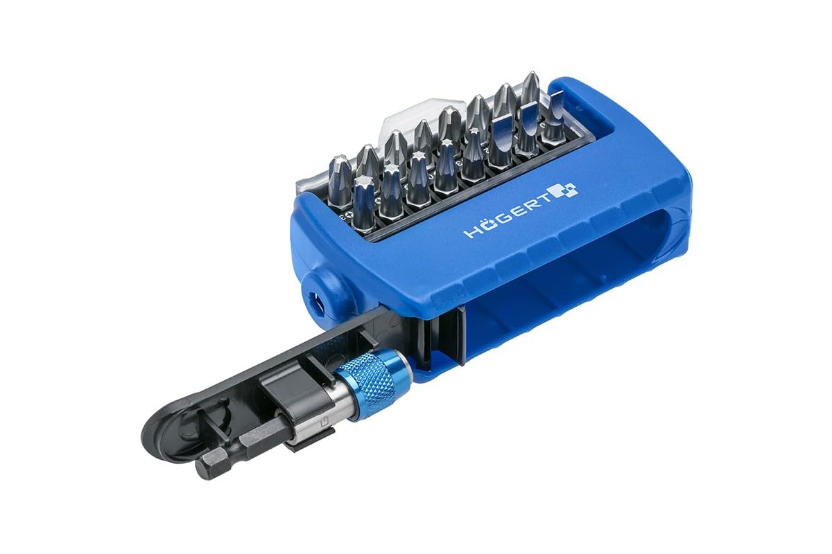 Högert HT1S401 Tool Bit Set, Mobile Phone Screwdriver Set, Repair Complete Screwdriver Bits, Blue/Grey, 1/4 Inch