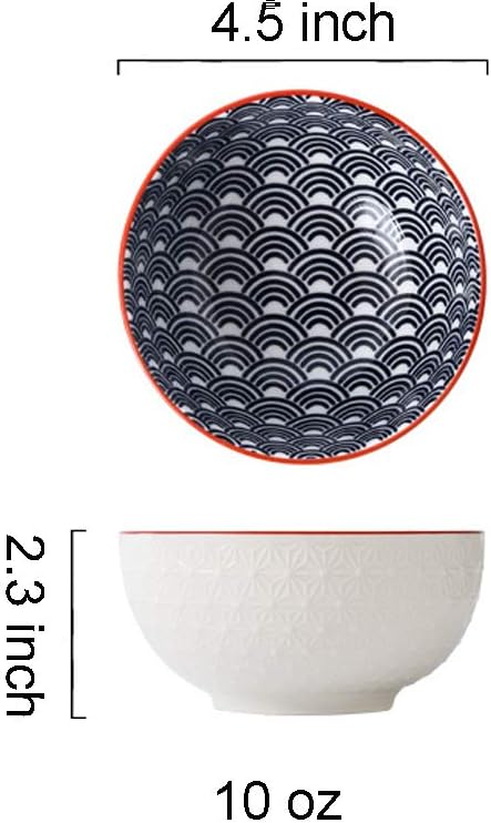 Maypink Porcelain Cereal Bowls Set Ceramic Bowls Set of 8 - 4.5 inches Vibrant Colors Soup Bowls Cute Oatmeal Bowls for Pasta Small Salad Stews Rice Microwave and Dishwasher Safe (8, 4.5-inch): Kitchen & Dining