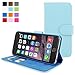 iPhone 6 Case, Snugg - Baby Blue Leather iPhone 6 Flip Case Premium Wallet Phone Cover with Card Slots for Apple iPhone 6