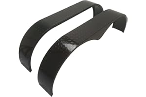 OUTDOORVIBE 66" x 9.1" x 20" Tandem Round Trailer Fenders, Heavy Duty Steel Double Axle Fenders Compatible with 13-15 Inch Wheels, 2Pcs, Black