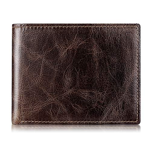 Mens Wallet RFID Genuine Leather Slim Bifold Wallets For Men Removable