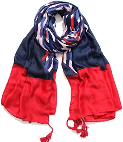 YUNEE Satin Warm Scarf Crossover Stripe Wrap Shawl Beach Towel Travel (Color 1)