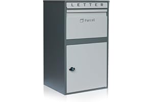 xhlokk Package Delivery Boxes for Outside, Large Parcel Mailbox Outdoor Storage Box, Galvanized Steel Package Wall Mounted Lockable Parcel Box for Porch, Curbside, Patio, 28.1"x16.28"x15.0"