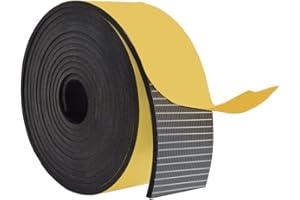 DOBTIM Self Adhesive Rubber Strips 1/8 (.125)" Thick X 2" Wide X 10'Long, Solid Neoprene Rubber Roll with Stick Backing,Perfect for Pads, Gasket, DIY Projects