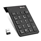 USB Numeric Keypad, BonyTek 19 Keys Numpad, USB Wireless Number Pad with 2.4G Mini USB Numeric Receiver for Laptop Desktop PC Notebook - Black (Ordinary Version)