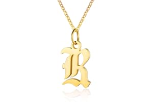 ZRAY Letter Necklaces for Women Personalized Necklaces 18K Gold Plated Initial Pendant Old English Name Necklaces A-Z Bridesmaid Gift for Girls
