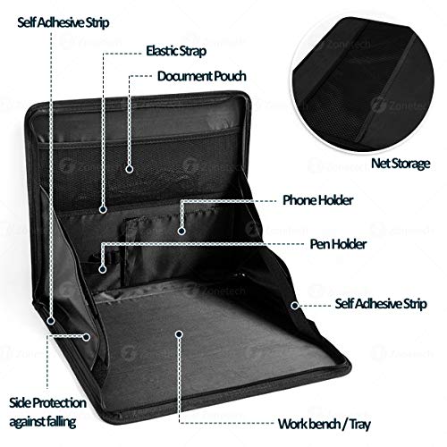 Zone Tech Car Eating Laptop Backseat Organizer Tray Multifunctional