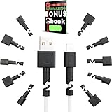 Cord Saver for Apple Lightning Cables – 6 Pairs of Black Cable Protectors for Chargers - iPhone, iPad, and iPod USB Cords Sleeves