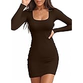 Valiamcep Womens Summer Dresses Square Neck Short Sleeve Ribbed Knit Slim Fitted Basic Bodycon Mini Pencil Dress
