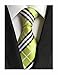 MINDENG New Classic Striped White Black Streak 100% Silk Men'S Tie Necktie Ties