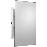 Amazon Com Jensen 1035p24whg Cove Single Door Recessed Mount Frameless Medicine Cabinet 14 By 24 Inch Home Improvement