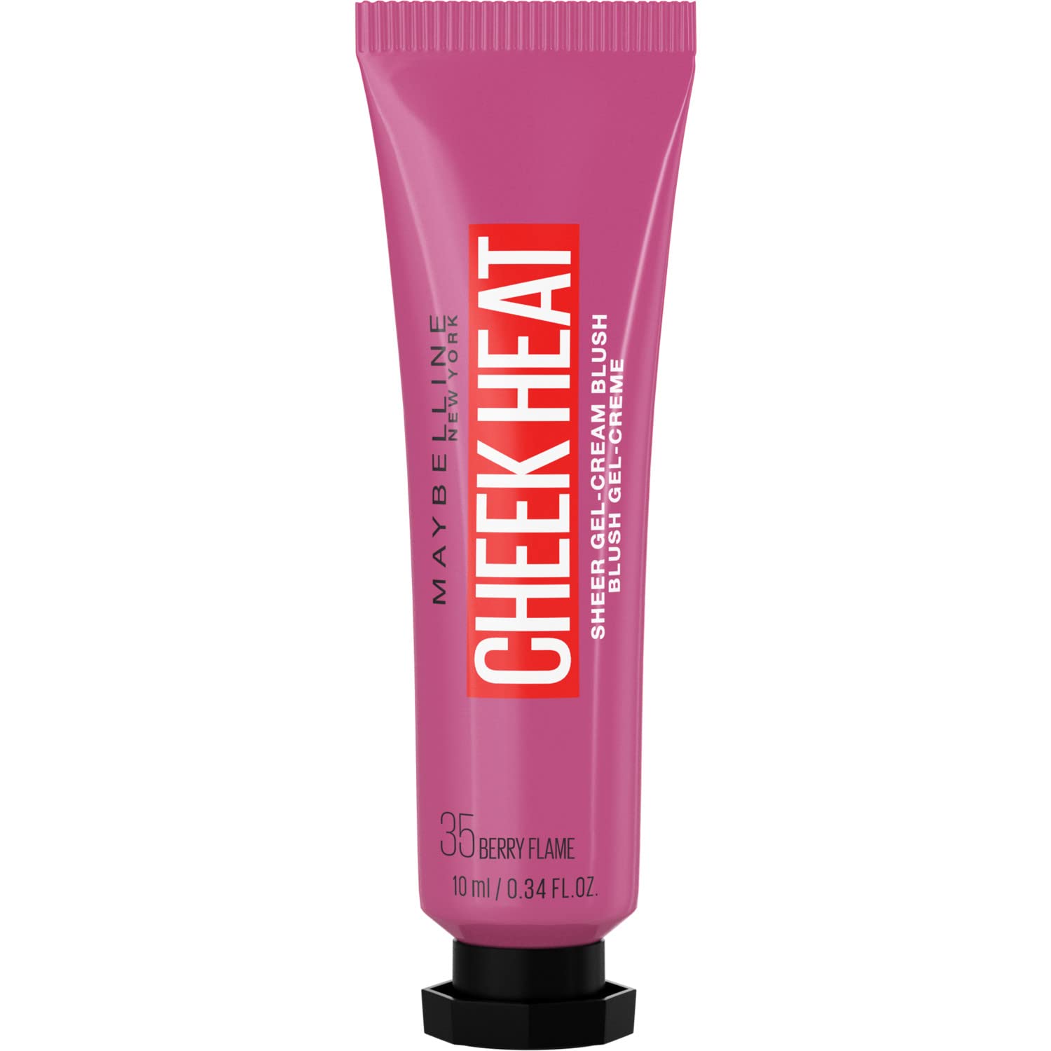 Maybelline New York Cheek Heat Blush, Gel Formula, Water-Based Colour Pigments, Glossy Finish, No. 35 Berry Flame