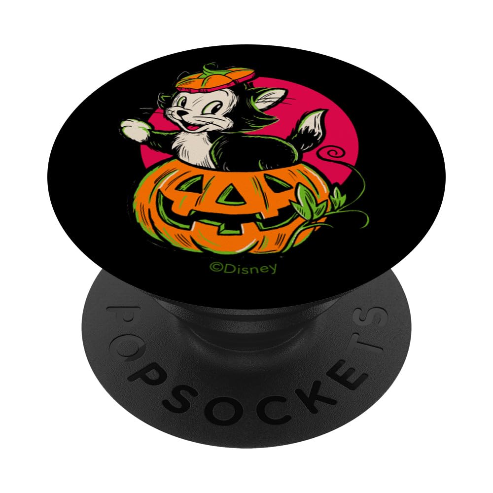 Disney 100 Figaro Jack-o’-Lantern Classic Halloween D100 PopSockets Swappable PopGrip
