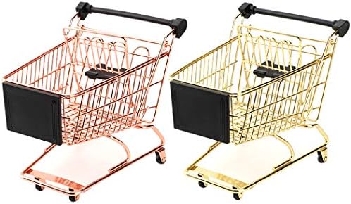 B bangcool 2PCS Mini Shopping Cart Creative Pretend Play Mini Cart Supermarket Handcart