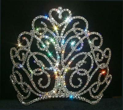 #11867LGG - Large Flourishing Heart Tiara - Contoured Base - Gold
