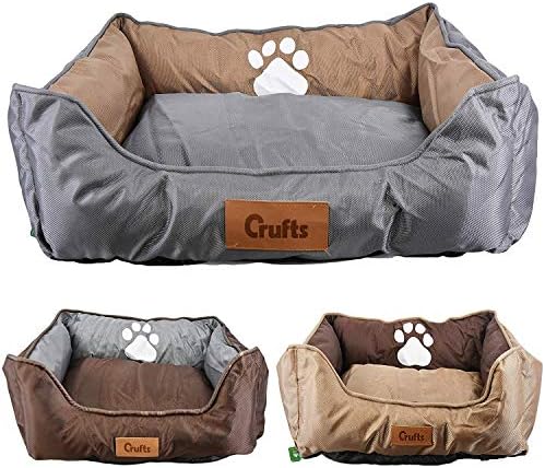 CruftsOxford Nylon Rectangular Bolster Pet Bed, S