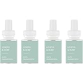 Pura Smart Home Air Diffuser Fragrance - Smart Scent Refill - Up to 120-Hours of Premium Fragrance per Refill for Home, Office & Apartment - 4 Pack, Linens & Surf