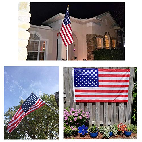 American Flag-3x5 Foot US Flag,Bright Color and UV Fade Resistant,Premium Double-Stitched Edges,Brass Grommet for Outdoor,Garden,Indoor(2pcs)