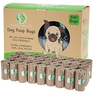 Greener-Walker-Poo-Bags-for-Dog-Waste-540-Poop-BagsExtra-Thick-Strong-100-Leak-Proof-Biodegradable-Dog-Poo-Bags-Brown GREENER WALKER Poo Bags for Dog Waste, 540 Poop Bags,Extra Thick Strong 100% Leak Proof Biodegradable Dog Poo Bags…