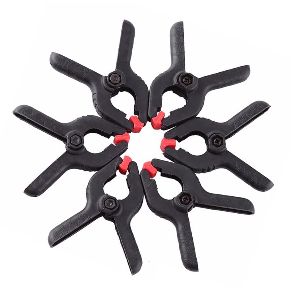 Haobase 6Pcs Black Backdrop Clamps for Nylon Muslin Paper Photo Background, Reflectors and Other Photography Purpose