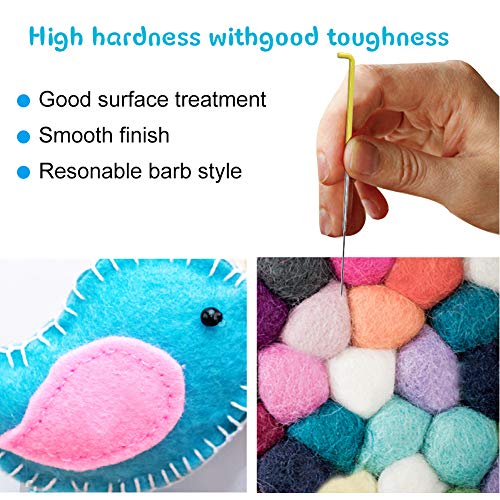 20PCS Felting Needles,Felting Supplies Colourful Wool Felting Needles Tool Kit with 2 Types Needles Star Point Felting Needles and Triangular Needles