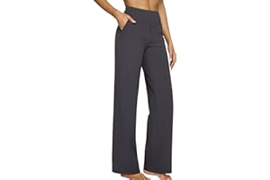 Womens Casual Yoga Pants Loose Fit High Waisted Stretch Dress Business Trousers Straight Wide Leg Sweatpants for Femme